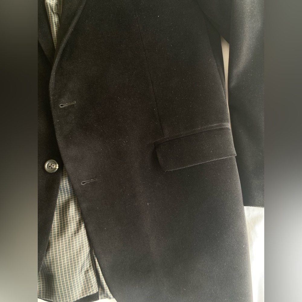 Lauren Ralph Lauren Blazer Mens 44L Black Wool Corduroy Sport Coat Velvet Casual - Picture 2 of 12